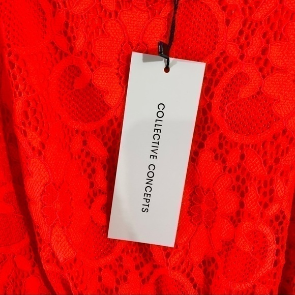 Collective Concepts NWT Coral Sleeveless Lace Dress Size S - Picture 10 of 11
